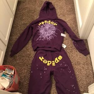 Spider Purple Hoodie and Sweatpants Set